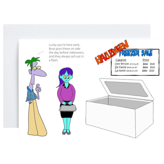 "Freezer Sale" Greeting Card (Halloween)