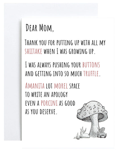 "Mushrooms for Mom" Greeting Card (Mother's Day)