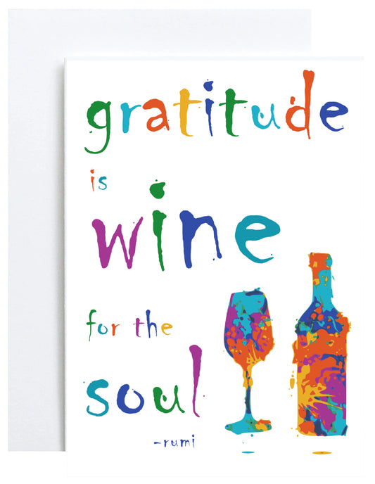 "Wine for the Soul" Greeting Card (Thank You, Rumi)