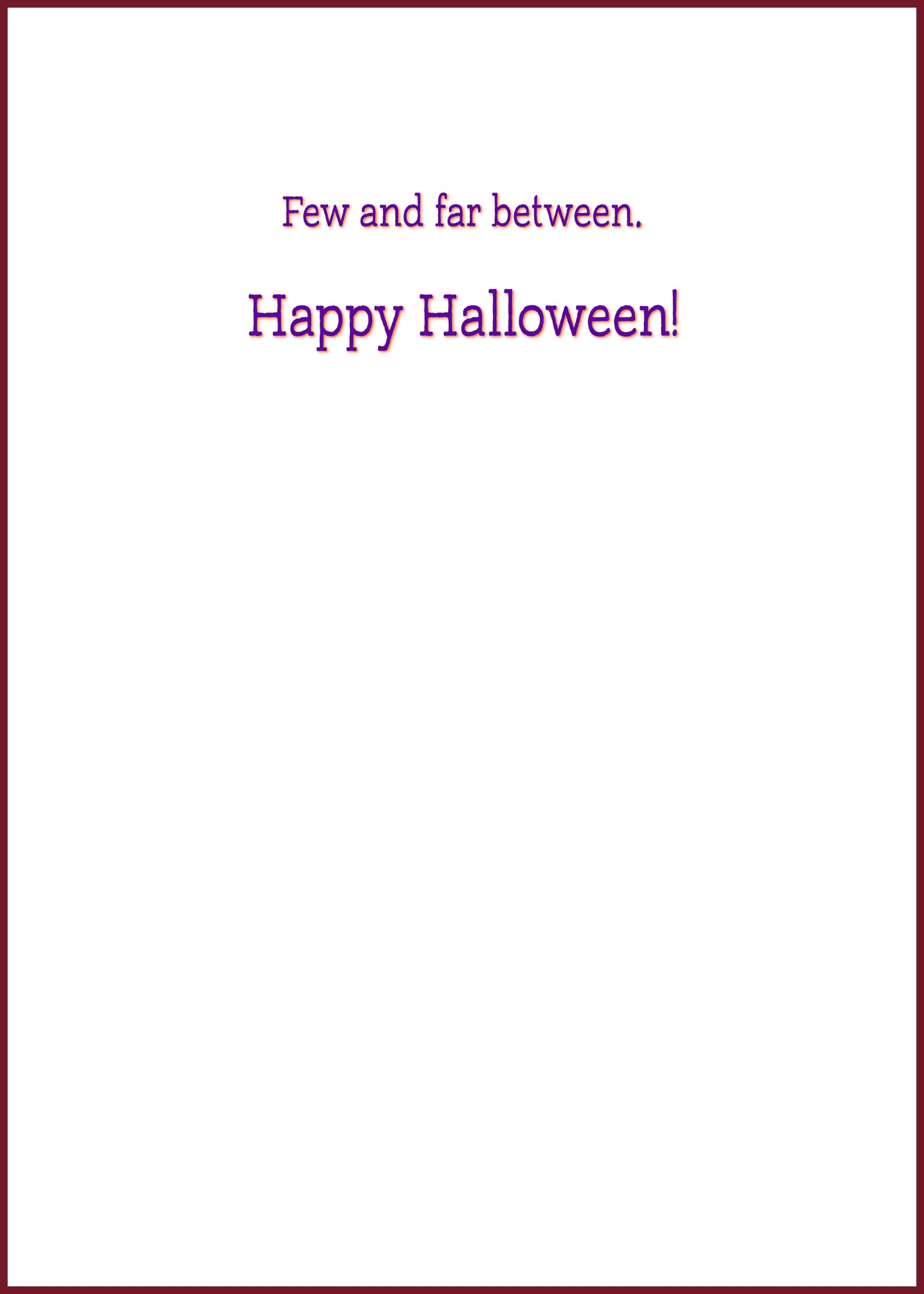 "Few and Far Between" Greeting Card (Halloween)