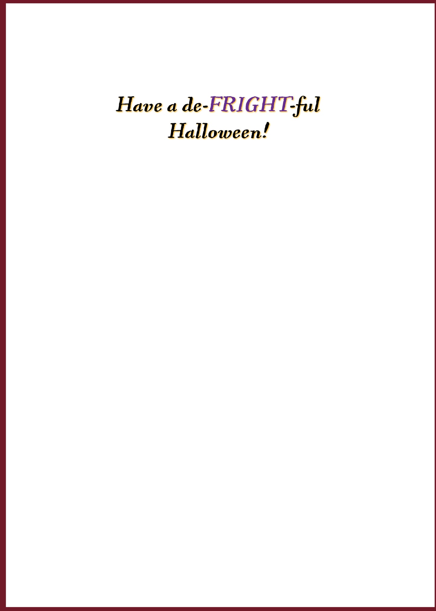 "Fright-o-Chondria" Greeting Card (Halloween)