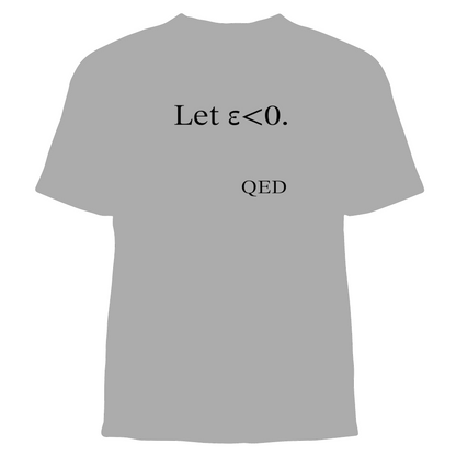 "Let ε<0" Tee Shirt Design (Math & Science)